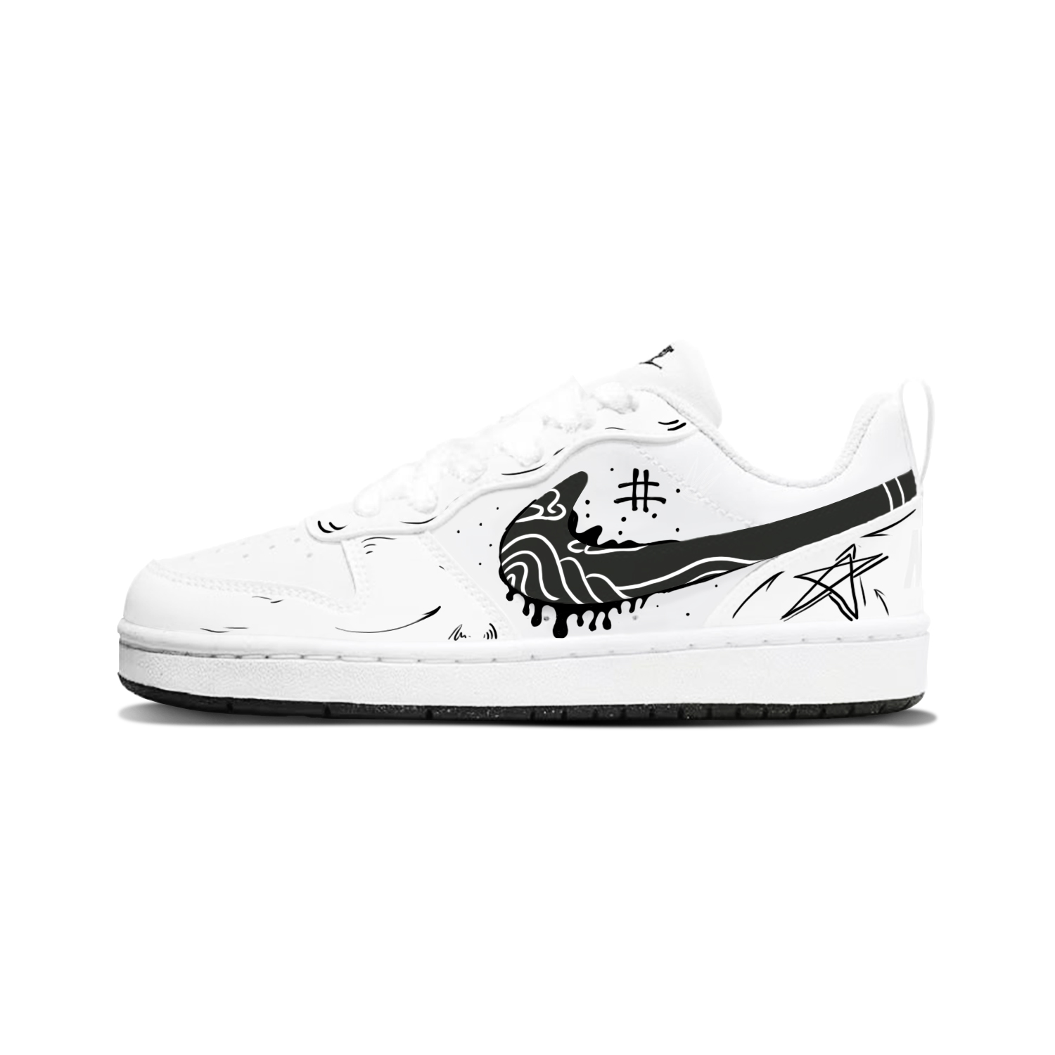 

Кроссовки для скейтбординга Court Borough Low Top детские унисекс Nike, черный белый