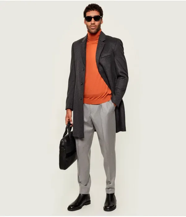 Шерстяная водолазка Musso-P slim fit Boss, оранжевый — фото 2