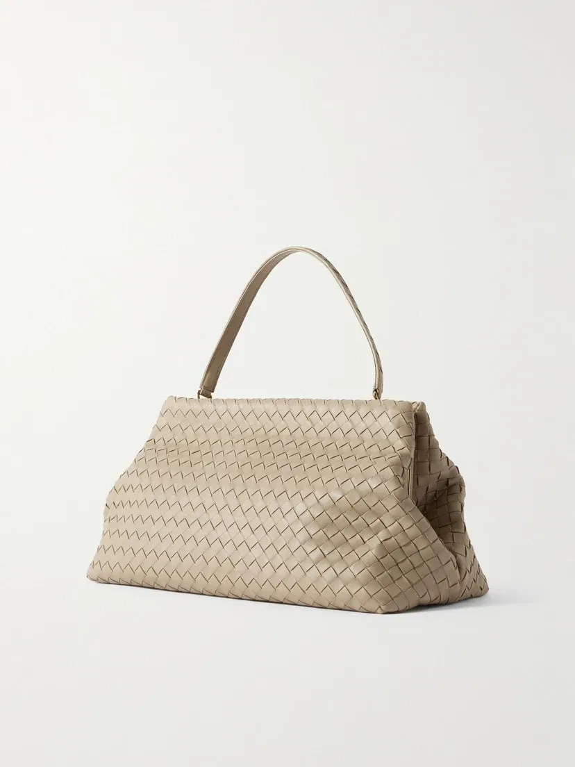 Плечевая сумка из кожи Intrecciato BOTTEGA VENETA, белый — фото 4