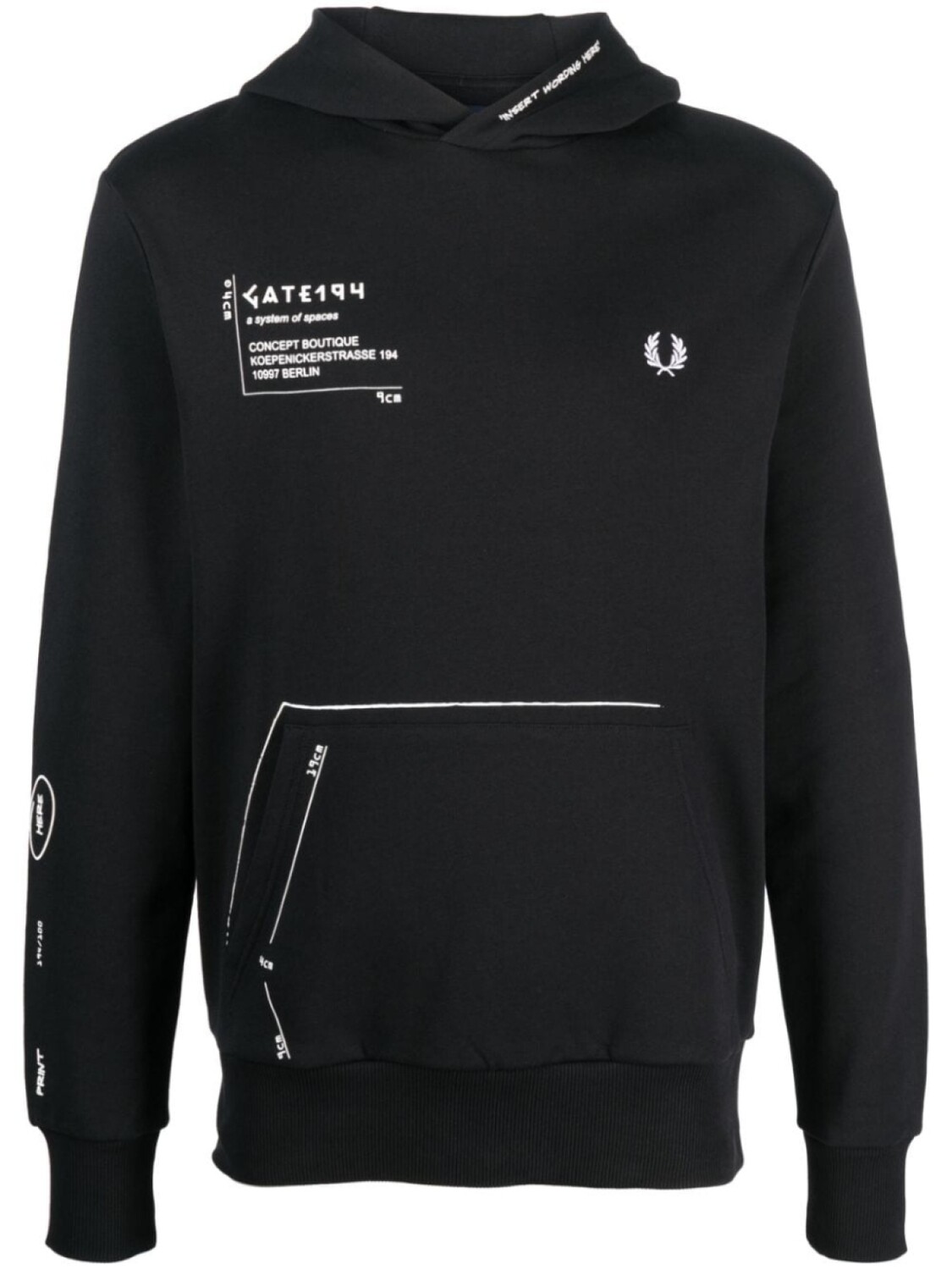 

Fred Perry худи с принтом из коллаборации с Gate194, черный