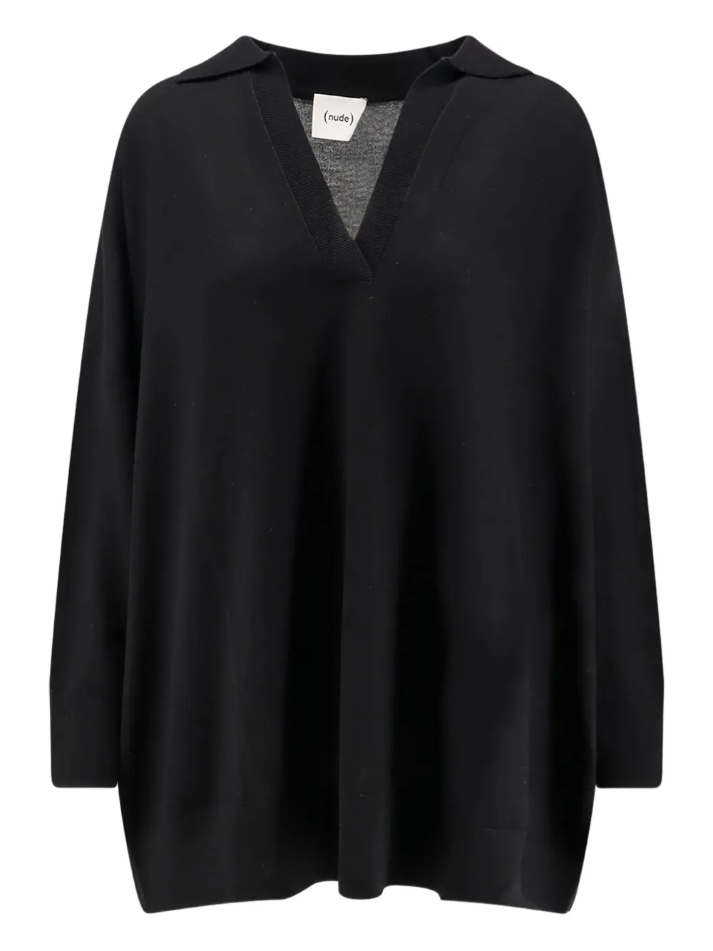 

Джемпер с длинными рукавами и рубчатым воротником Nude, черный