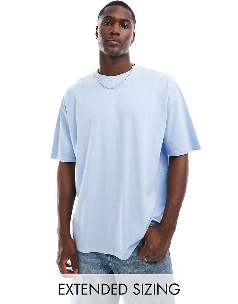 

ASOS DESIGN – голубая плотная футболка оверсайз