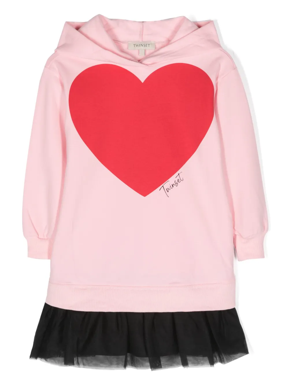 

Платье мини с капюшоном TWINSET Kids, розовый