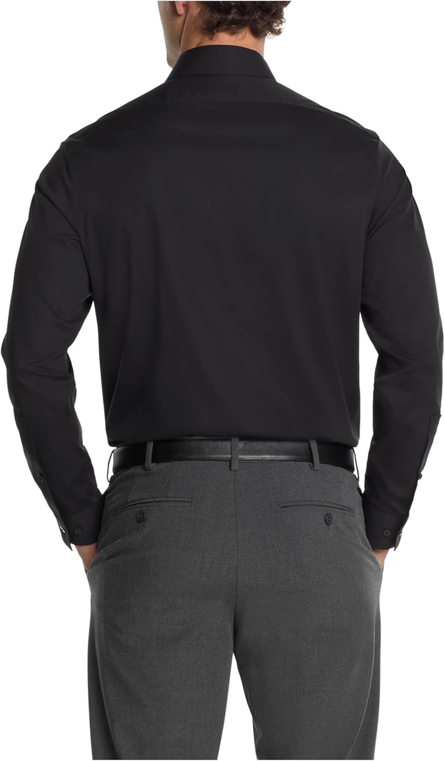 Мужская рубашка Calvin Klein Slim Fit с рисунком «елочка» без желтизны, Black — фото 2