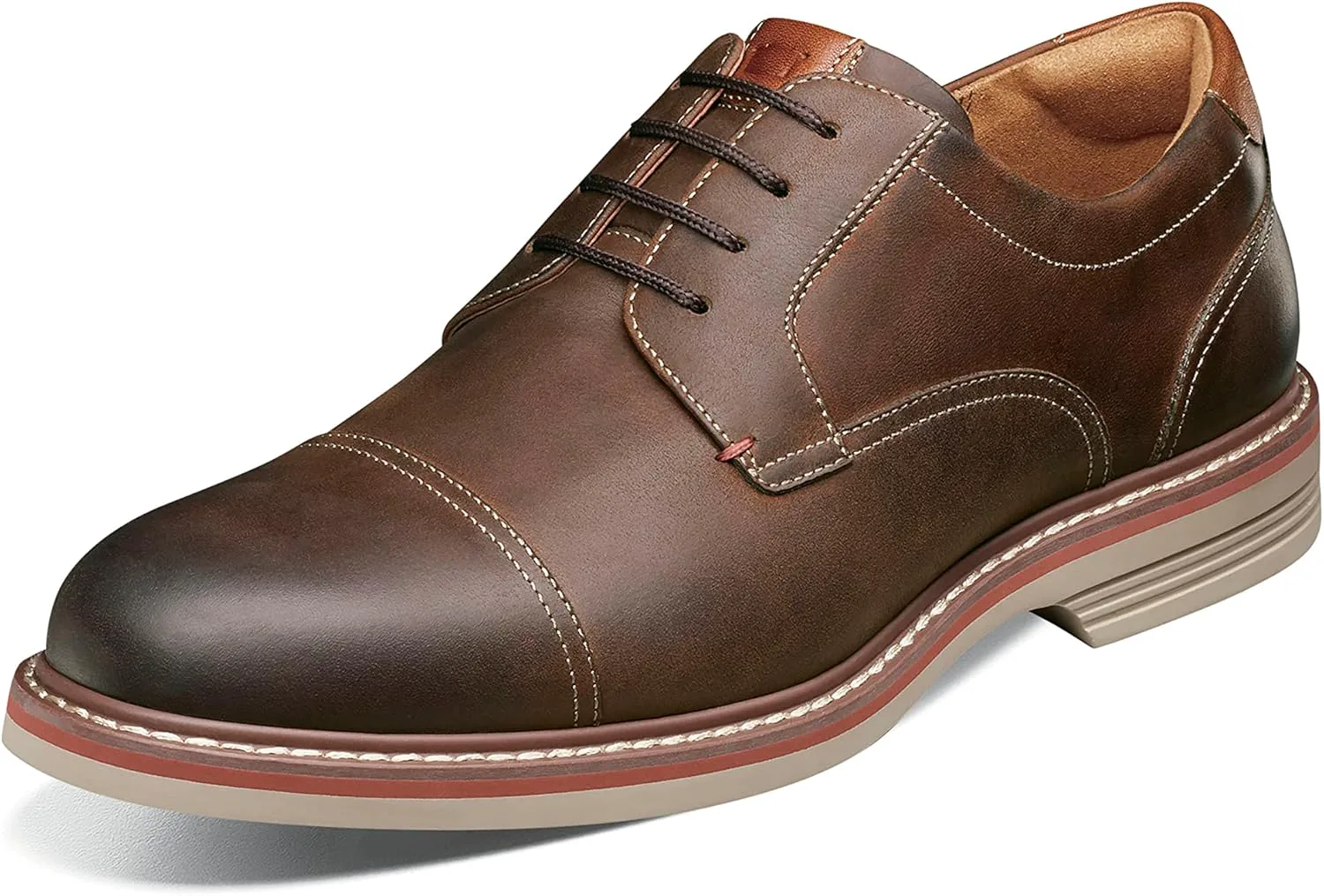Мужские оксфорды Florsheim Neufeld с кап-тоу, коричневый — фото 2