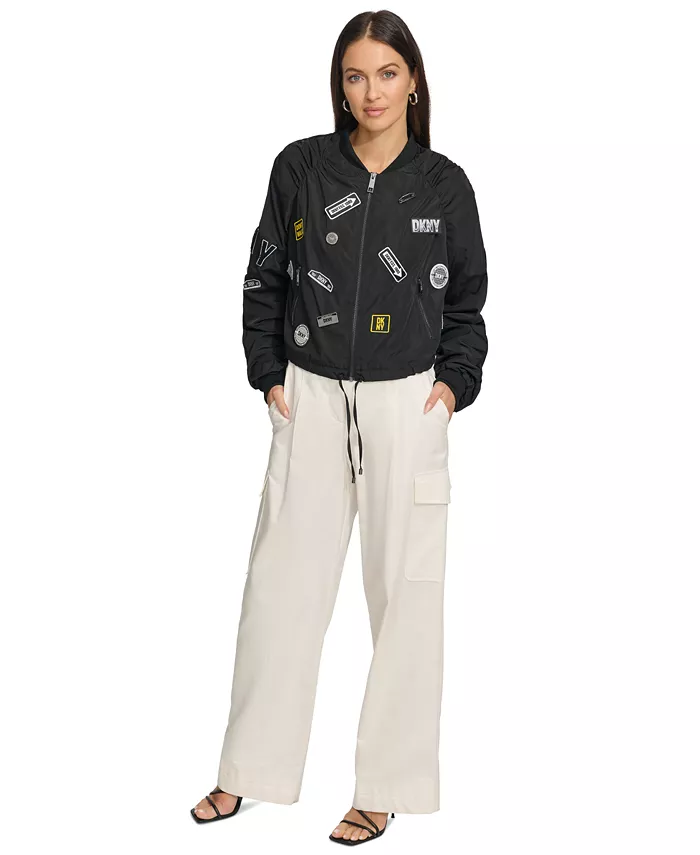 

Женская бомбер-куртка с логотипом DKNY, черный