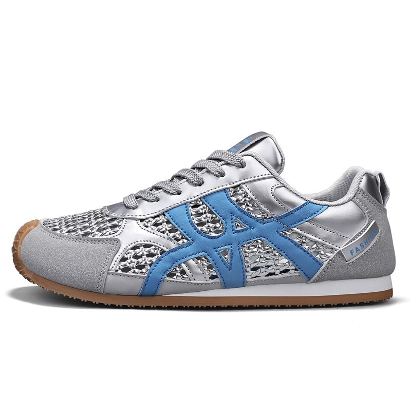 

EGCHI Мужские кеды низкие серебристые, цвет Silver