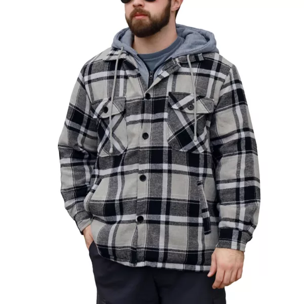 

Мужская фланелевая рубашка-куртка с подкладкой из шерпы Victory Outfitters, серый