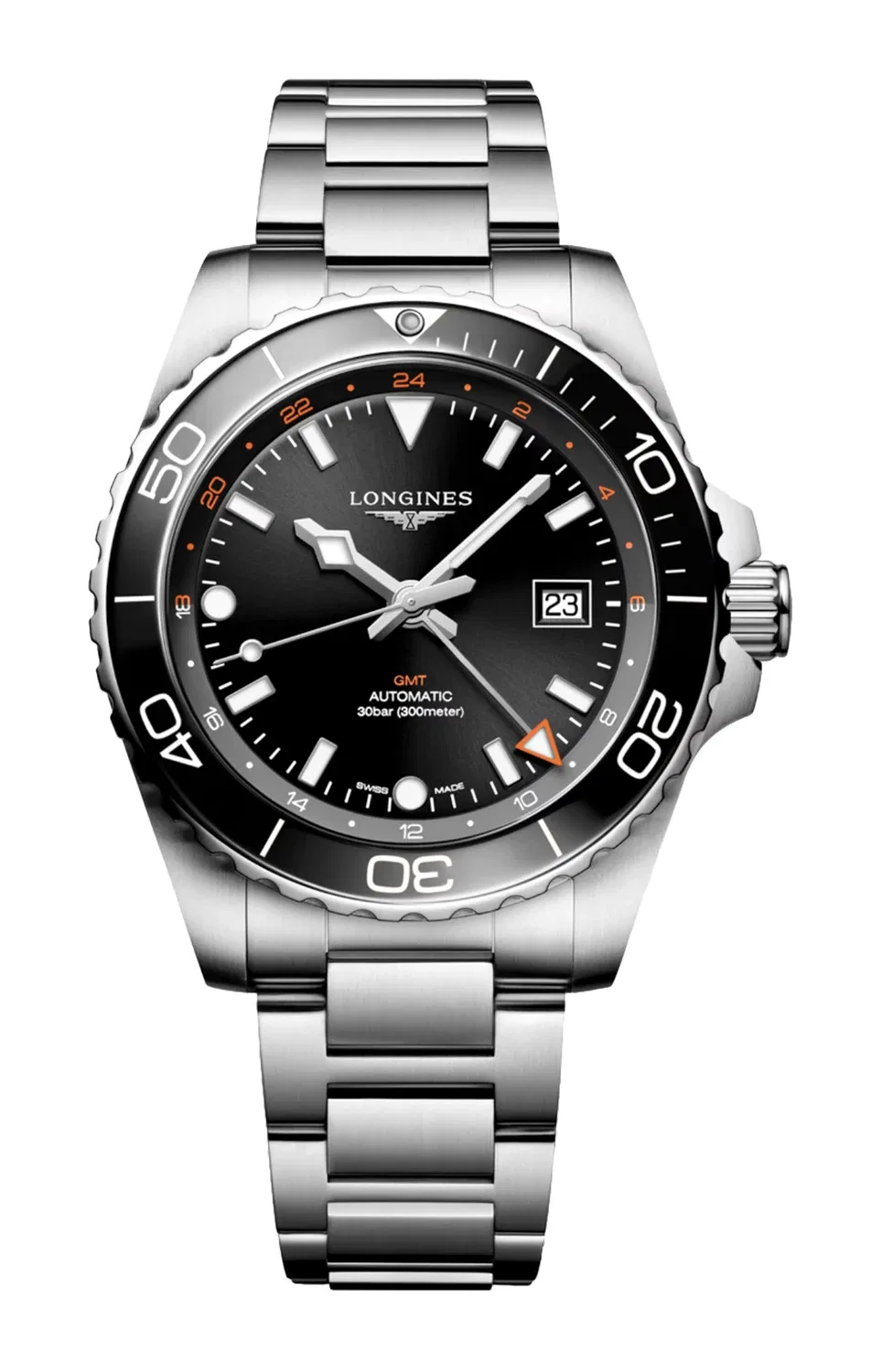 HYDROCONQUEST GMT 43 ММ - L3.890.4.56.6 LONGINES, черный