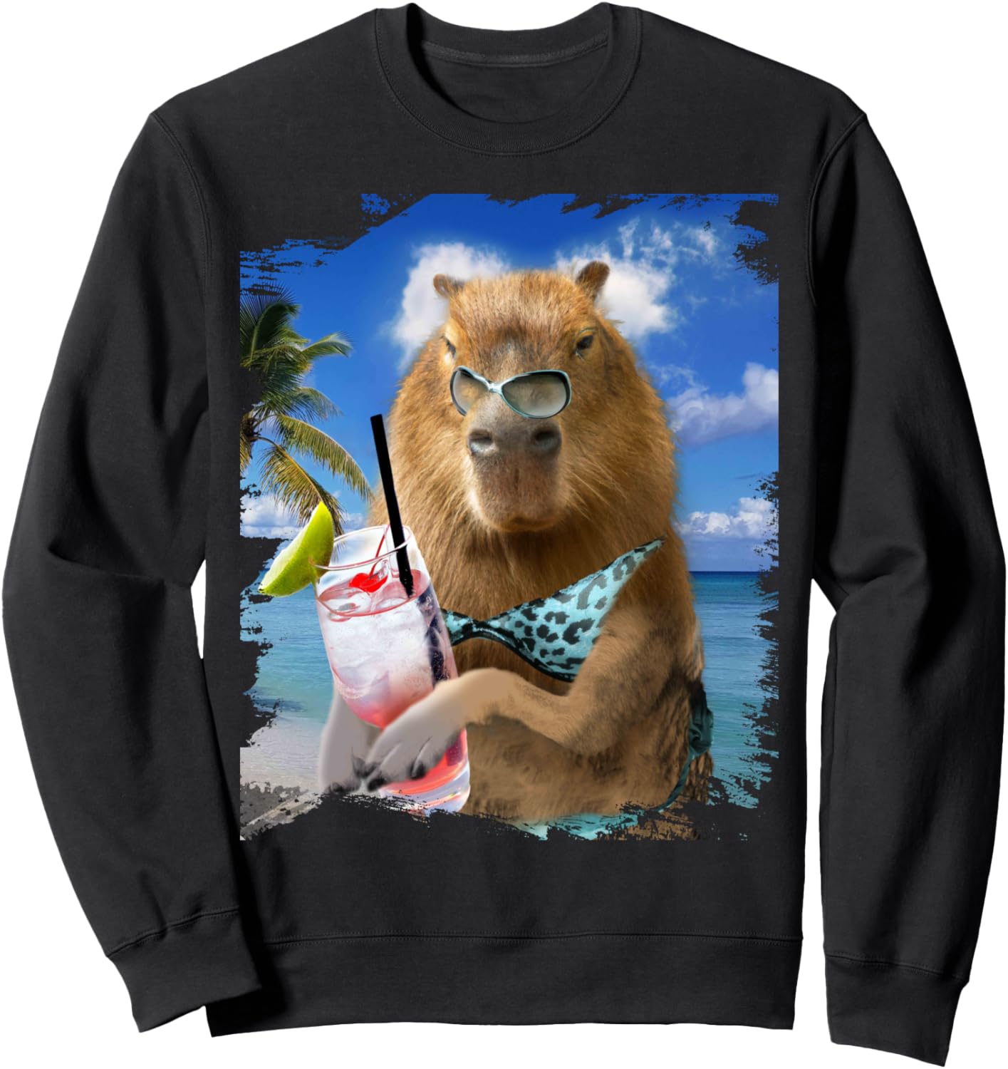 

Толстовка с изображением капибары в бикини на пляже, черная Random Galaxy, Черный, Толстовка с изображением капибары в бикини на пляже, черная Random Galaxy