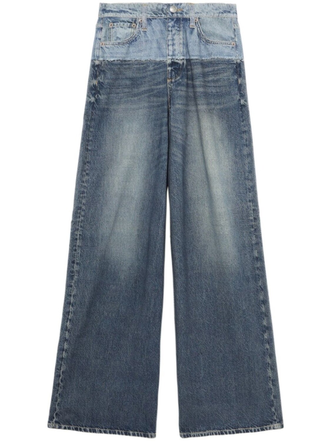

Rag & bone джинсы широкого кроя со вставками, синий