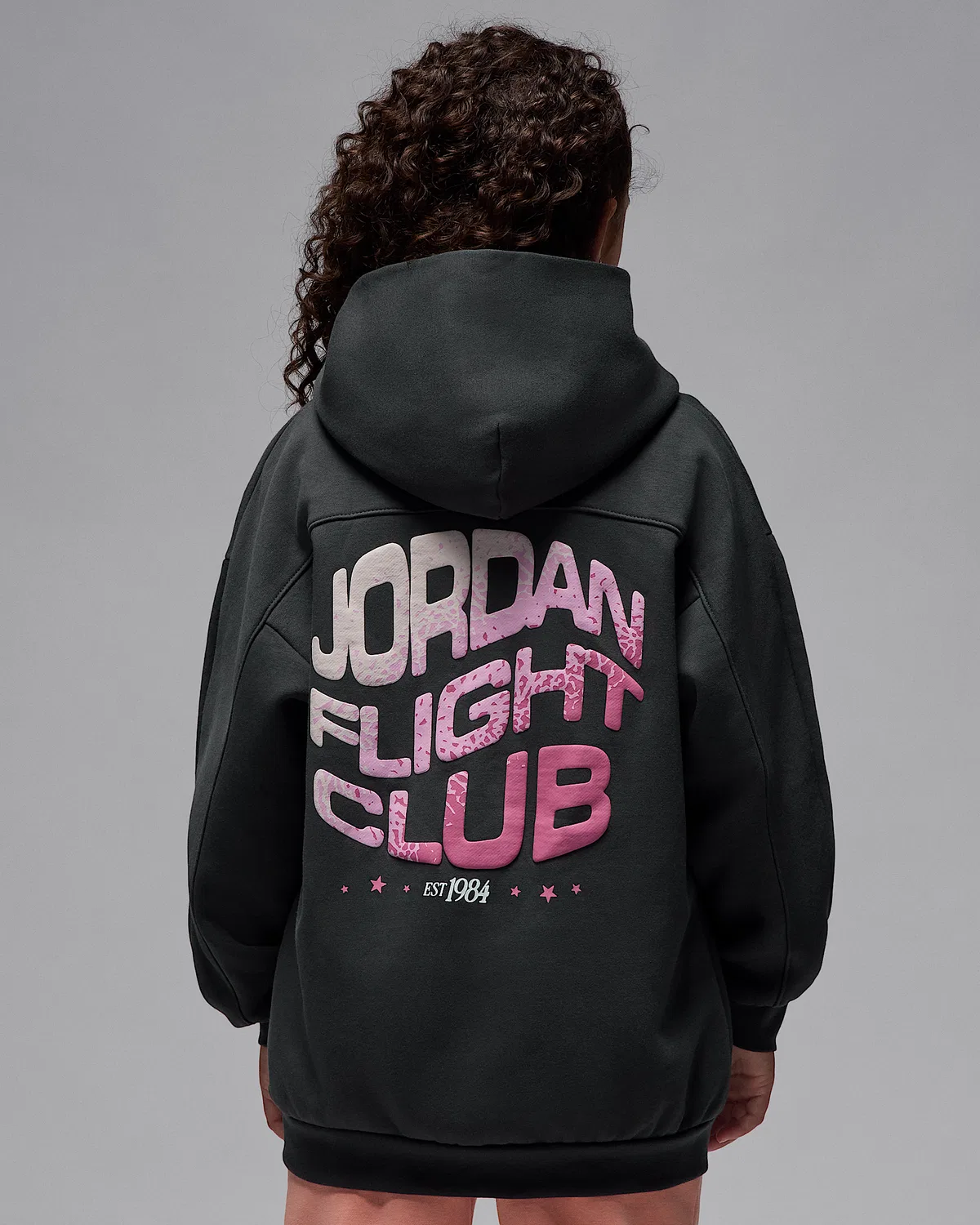 Детская увеличенная атласная худи-оверсайз Jordan Jumpman Club, Off Noir — фото 2