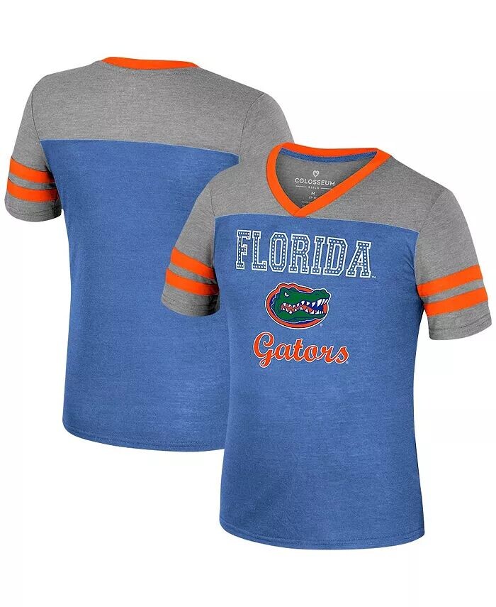 

Футболка Big Girls Royal, Heather Grey Florida Gators Summer Striped с V-образным вырезом Colosseum