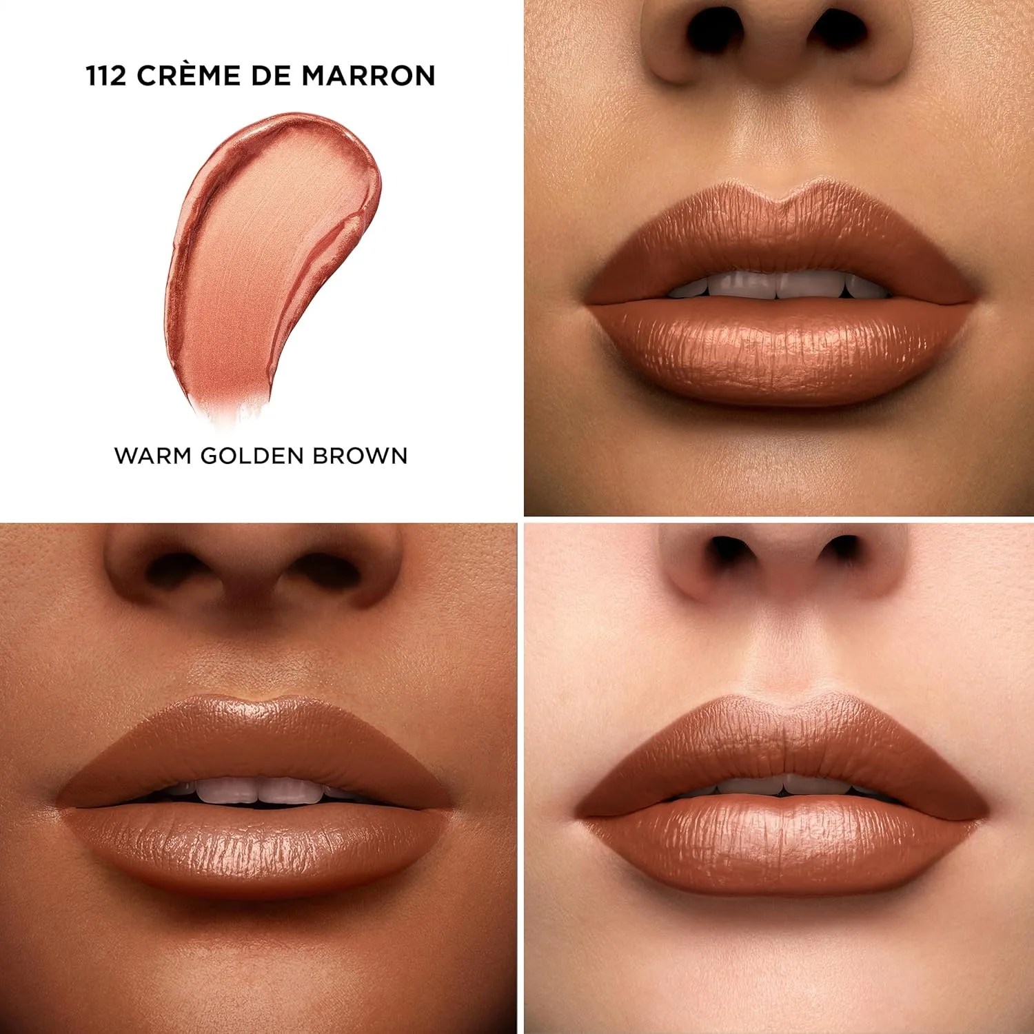 Увлажняющая кремовая помада Lancôme L'Absolu Rouge - стойкость к размазыванию и сияющий финиш - комфорт до 18 часов., 112 Crème De Marron: warm golden brown — фото 2