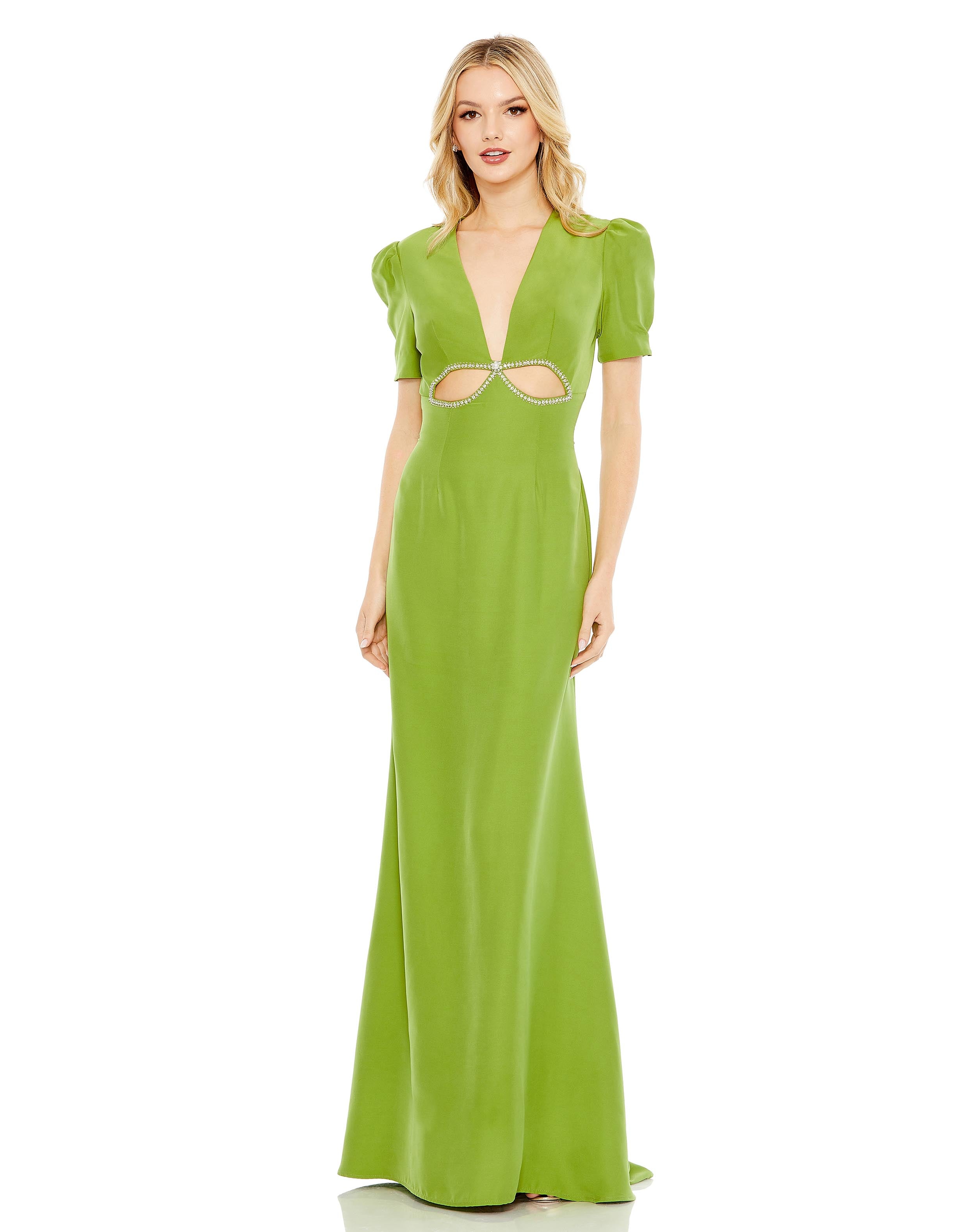 

Вечернее платье с пышными рукавами и вырезом Ieena for Mac Duggal