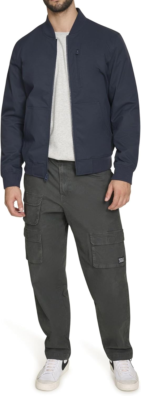 Мужская куртка-бомбер Levi's из трикотажного полотна с нагрудным карманом на молнии, Navy — фото 2