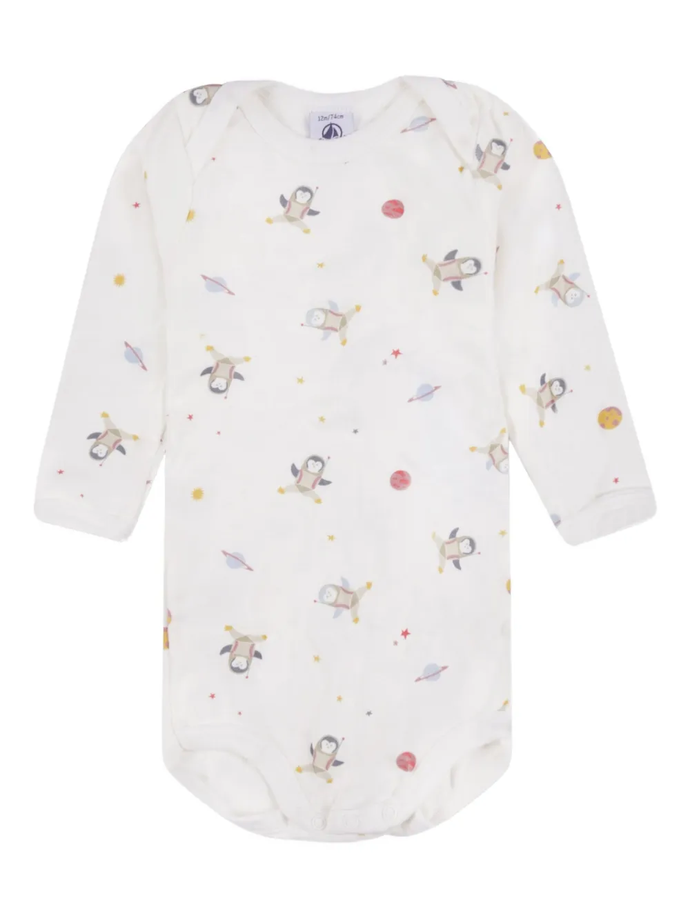 Боди с длинным рукавом (упаковка из пяти штук) Petit Bateau, белый — фото 2