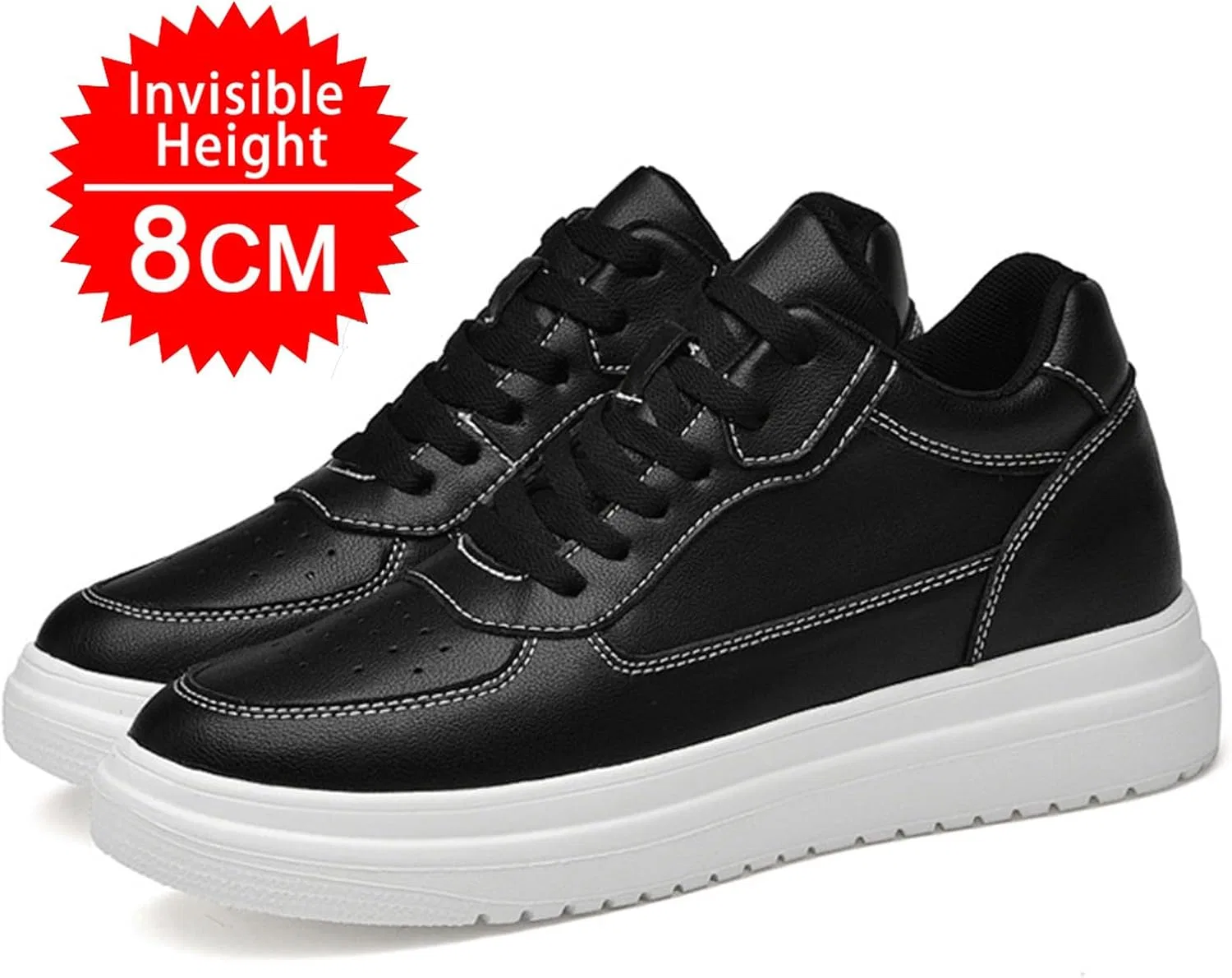 Кроссовки Herren Schuhe Sportschuhe Turnschuhe Laufschuhe Schuhe mit Erhöhungen für Herren, 6/8/10 см, , höhenverstellbar, lässige mit Erhöhungen, rutschfeste, atmungsaktive Turnschuhe Schnürschuhe Generisch, Schwarz — фото 3