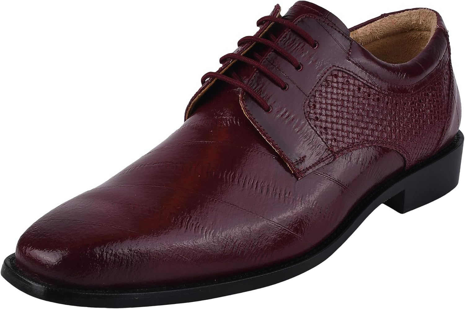 

Мужские оксфорды LIBERTYZENO с узором EEL, вязаные, из натуральной кожи, для взрослых, шнуровка, праздничные туфли на Рождество, бордовый