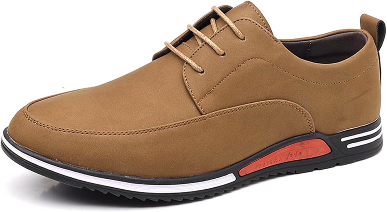 

Мужские кожаные оксфорды повседневные с деловой шнуровкой, плоские, противоскользящие, модные лоферы для работы, прогулок, вождения, оксфордские кроссовки Ghibhna, коричневый