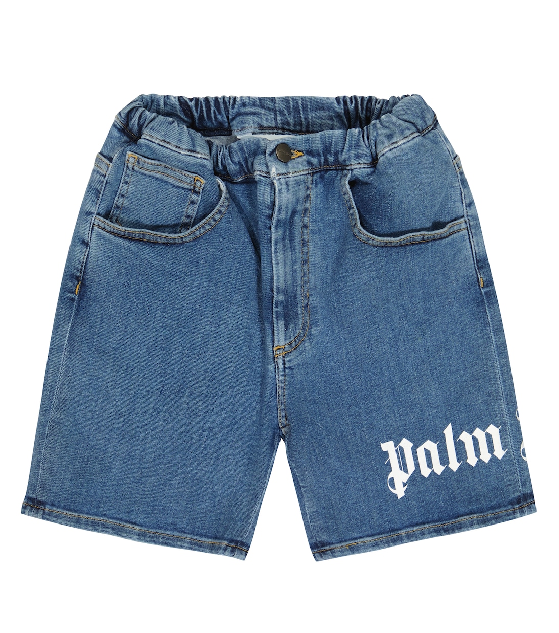 

Джинсовые шорты с логотипом Palm Angels Kids, Navy Blue White