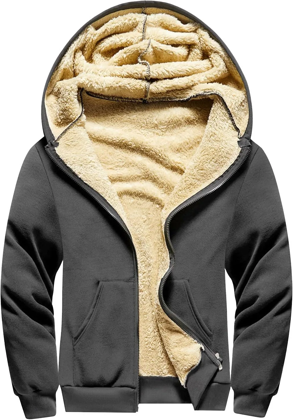 

Мужская толстовка с капюшоном Full Zip, теплая, свободного кроя