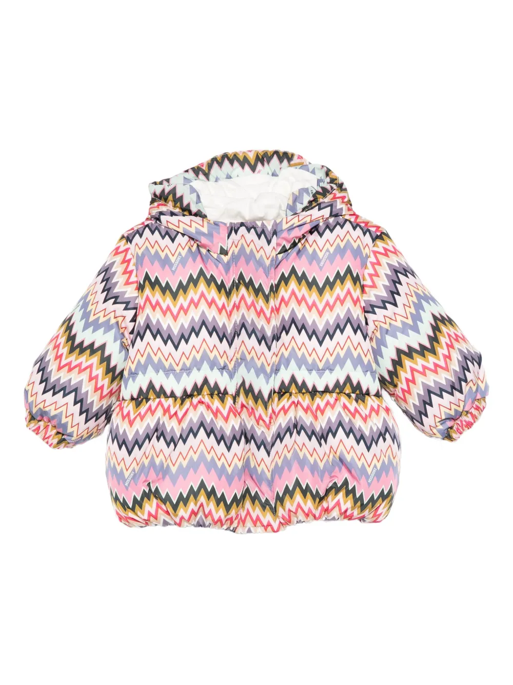 

Куртка с капюшоном и узором шеврон Missoni Kids, розовый