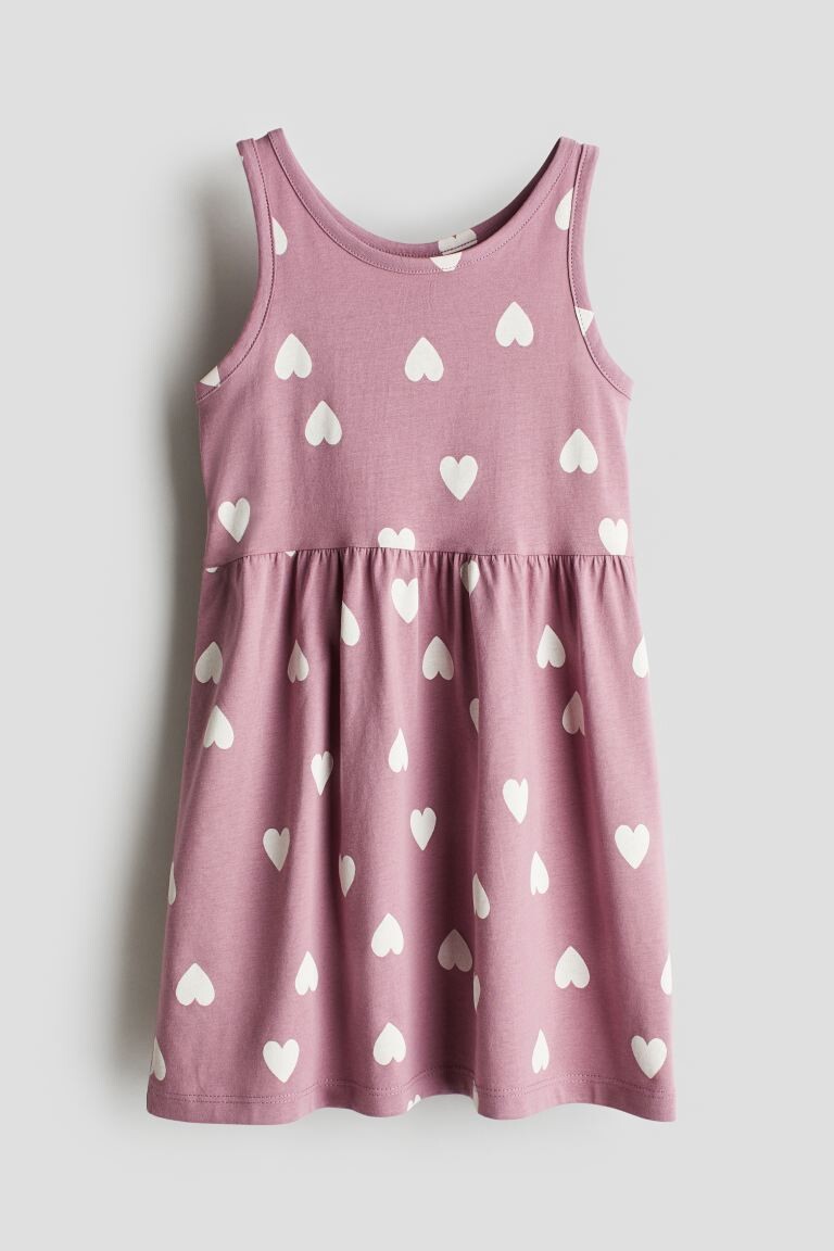 

Хлопковое платье с рисунком H&M, фиолетовый