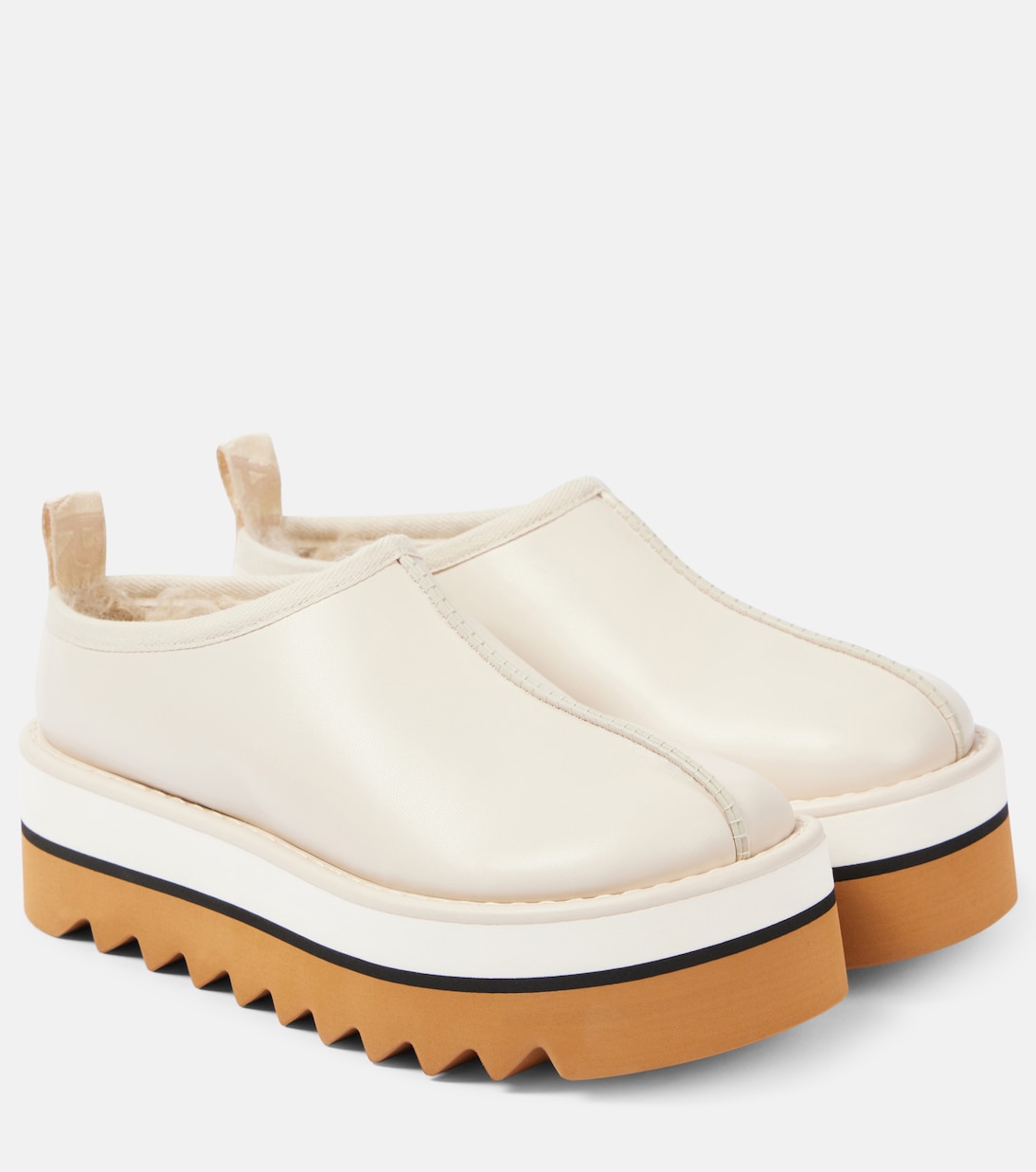 Мюли Sneak-Elyse из искусственной кожи с подкладкой из искусственного меха Stella McCartney, Greggio