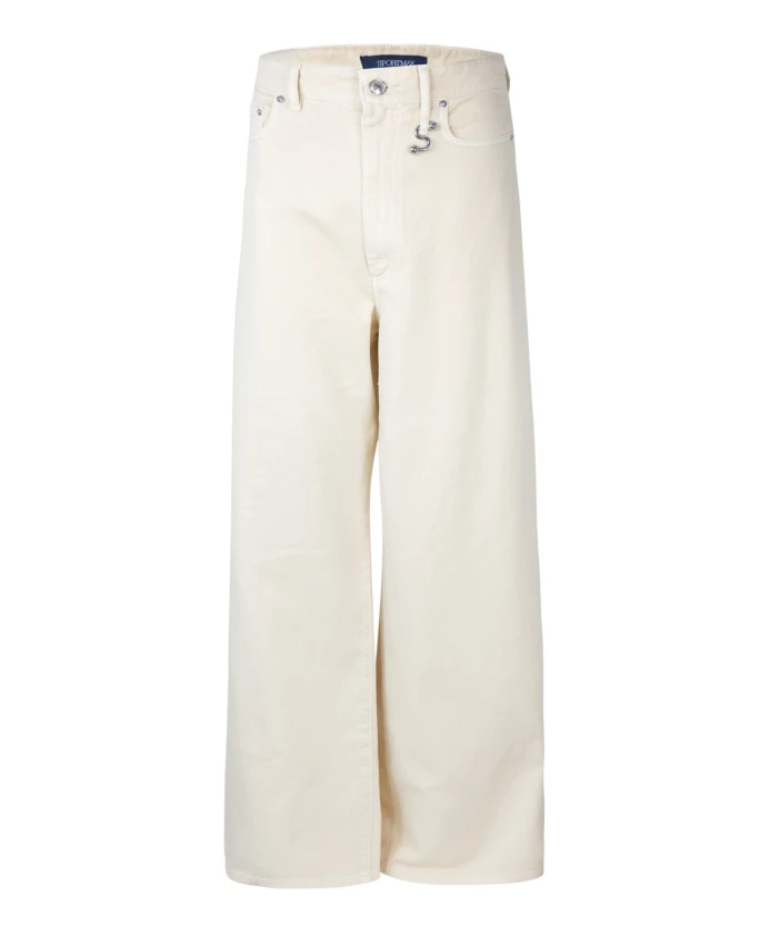 

Хлопковые брюки цвета слоновой кости Sportmax, бежевый