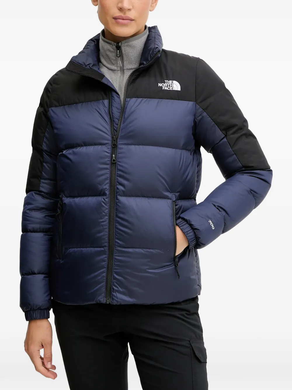 

Стеганая пуховая куртка The North Face, синий