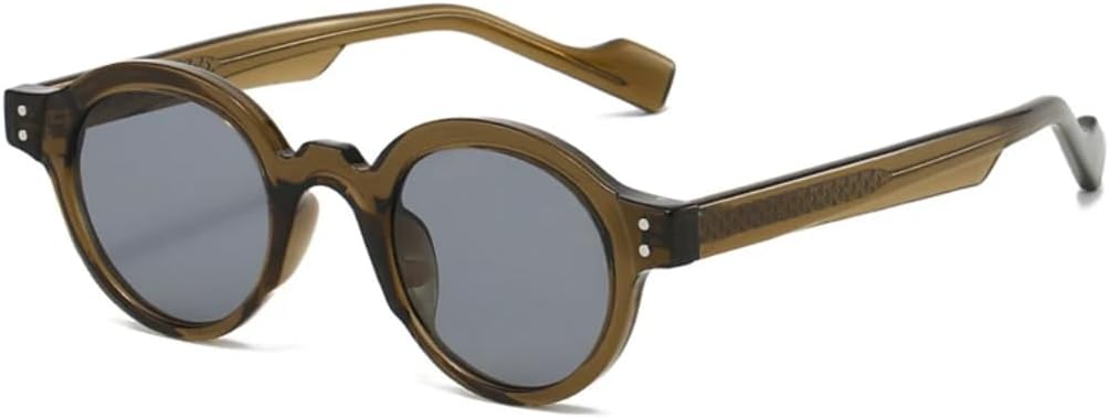 

Круглые солнцезащитные очки Tr90 контрастного цвета для женщин, ретро-стиль, панк, мужские солнцезащитные очки с защитой от УФ-излучения UV400 HHZZYVY, Olive Green Gray