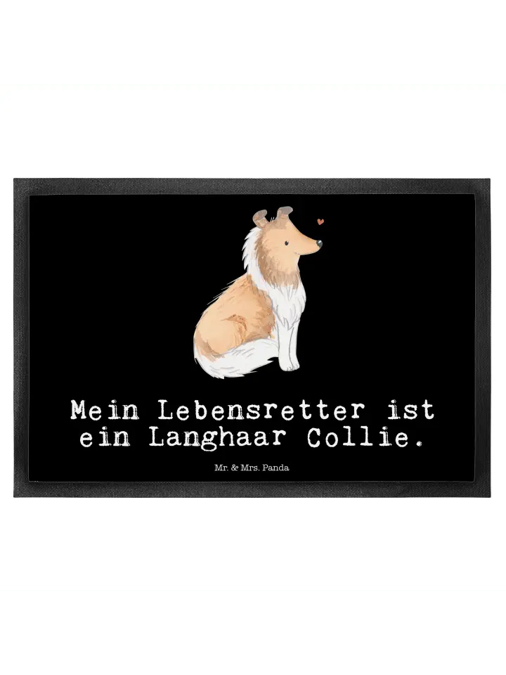 

Коврик Mr & Mrs Panda Langhaar Collie Lebensretter, черный