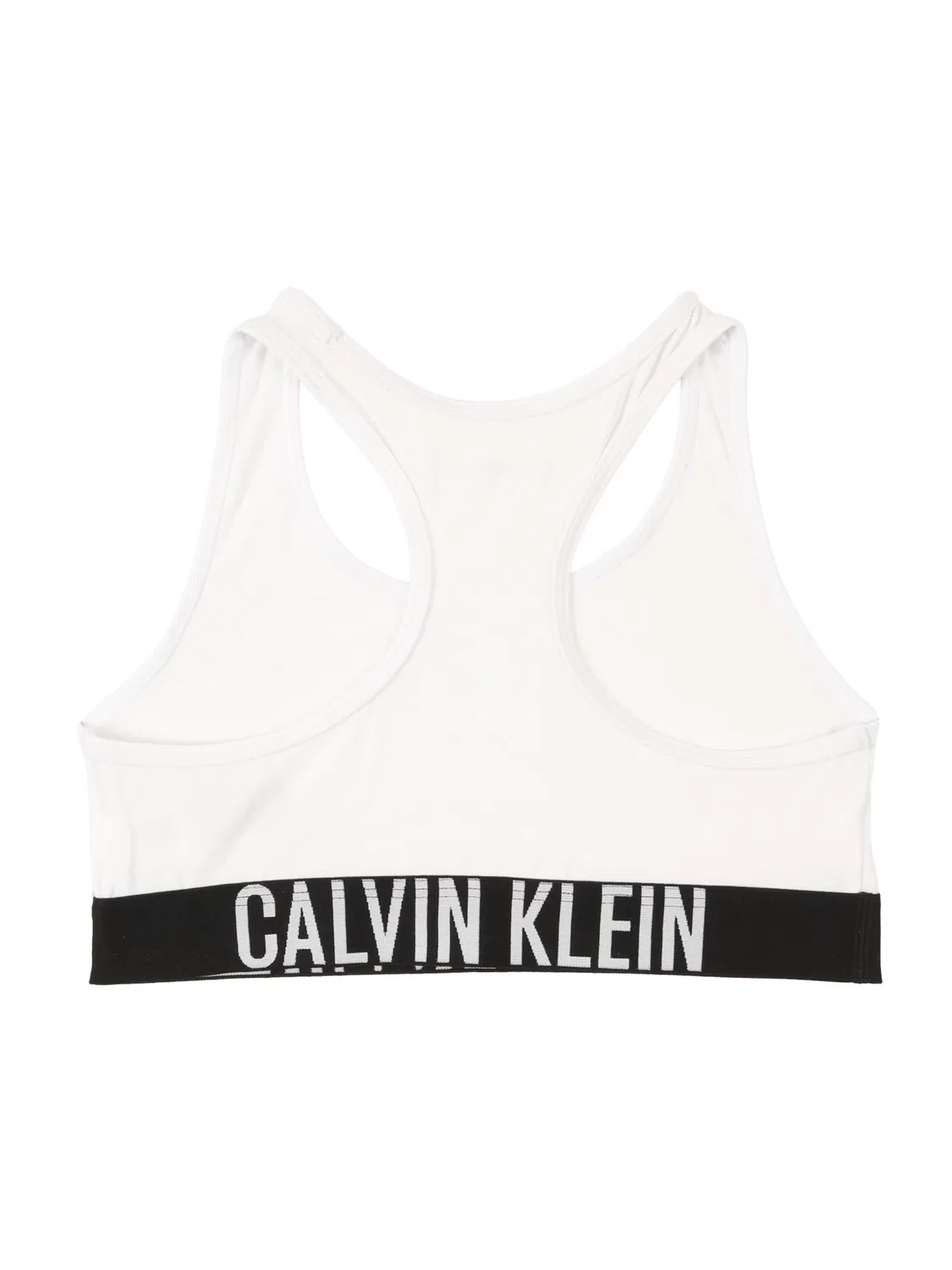 Бюстгальтер-топ Calvin Klein Underwear с логотипом и спинкой-борцовкой, черный и белый — фото 2