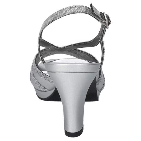 Женские босоножки на каблуке с открытой пяткой Starlight Easy Street, цвет silver satin — фото 3