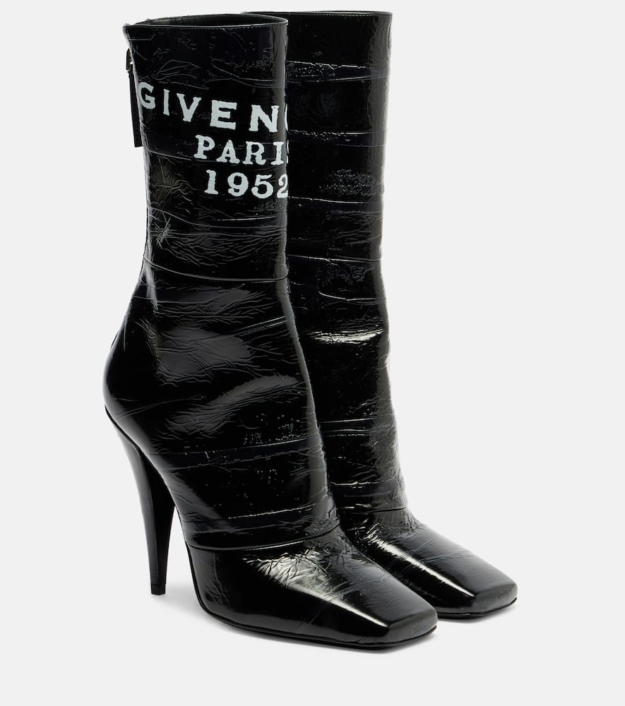 Ботильоны из лаковой кожи с квадратным мысом Givenchy, Black