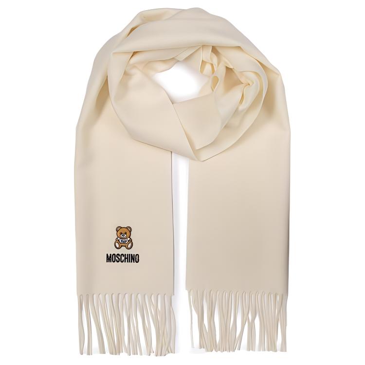 

Вязаный шарф унисекс экрю MOSCHINO