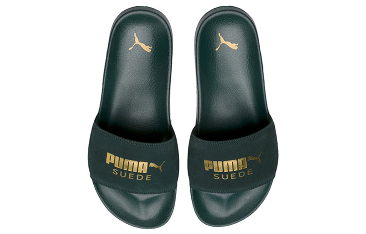 Шлепанцы PUMA Leadcat Suede Green Unisex Slippers, зеленый — фото 3