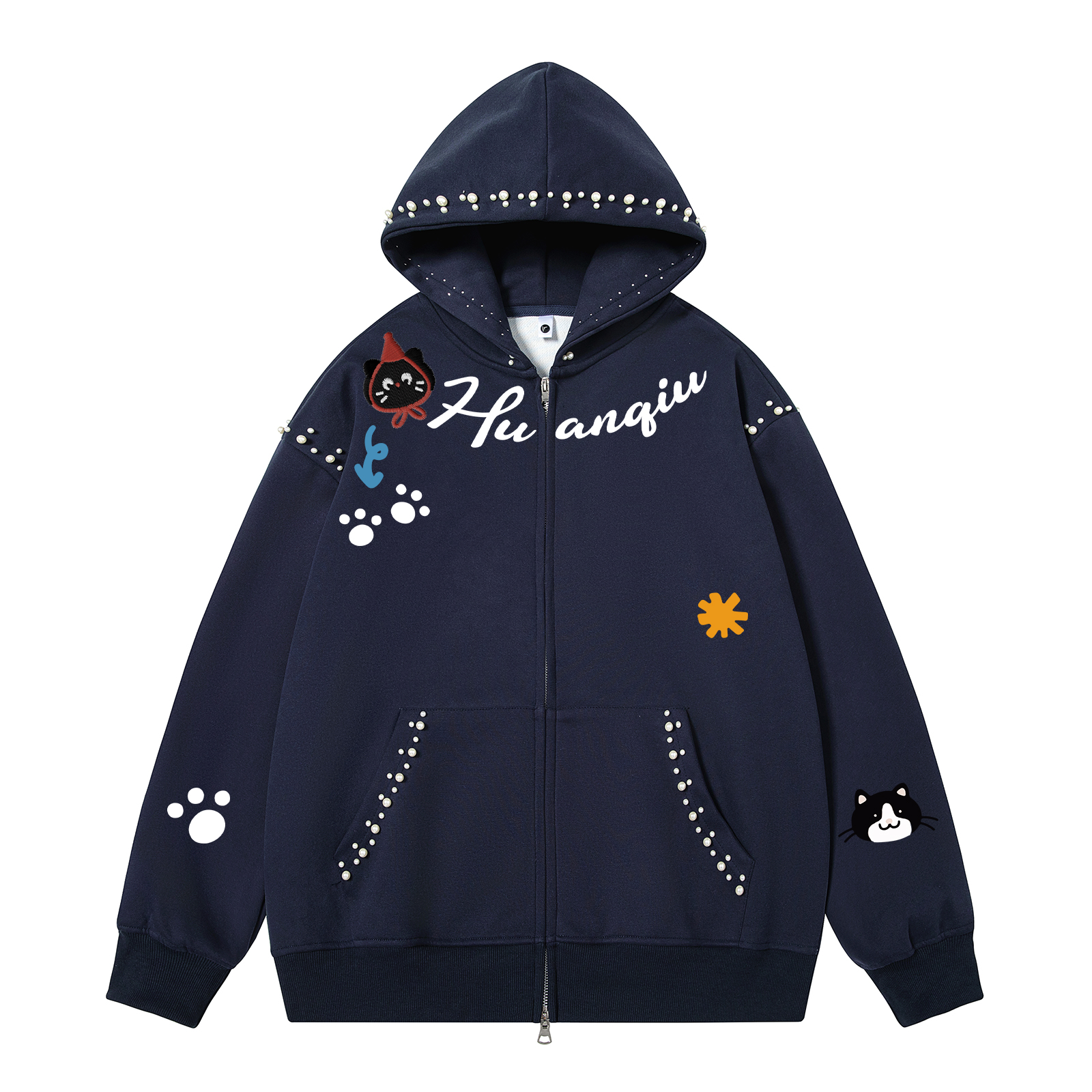 

Толстовка Unisex Hooded Moderate Cardigan HUANQIU, темно-синий