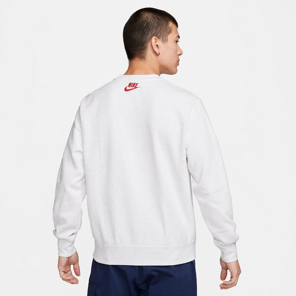 Рубашка sportswear club fleece crew-neck sweatshirt 'white' Nike, мультиколор — фото 2