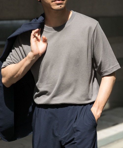 

Футболка-поло из льняной смеси пике URBAN RESEARCH ROSSO MEN, угольно-серый