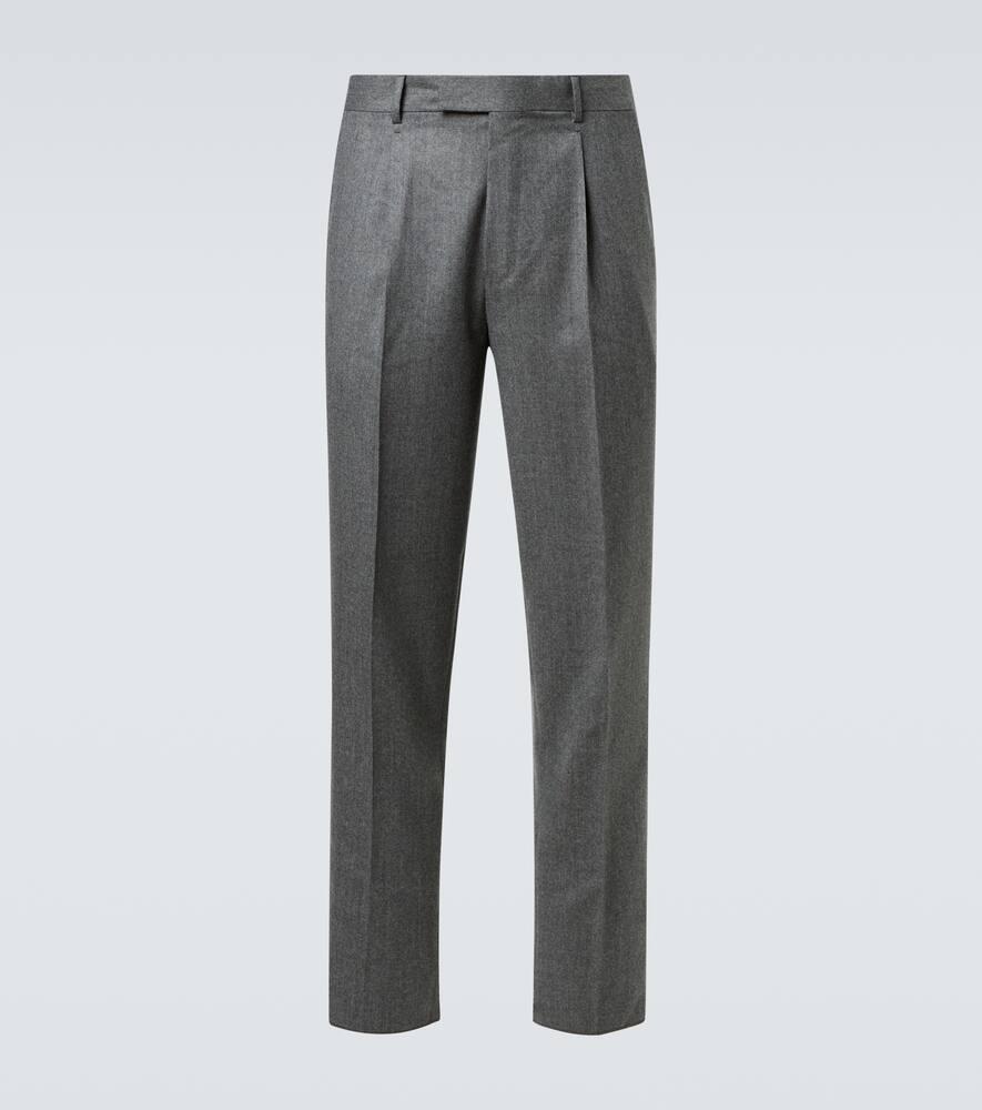 

Шерстяные фланелевые прямые брюки Zegna, Grey