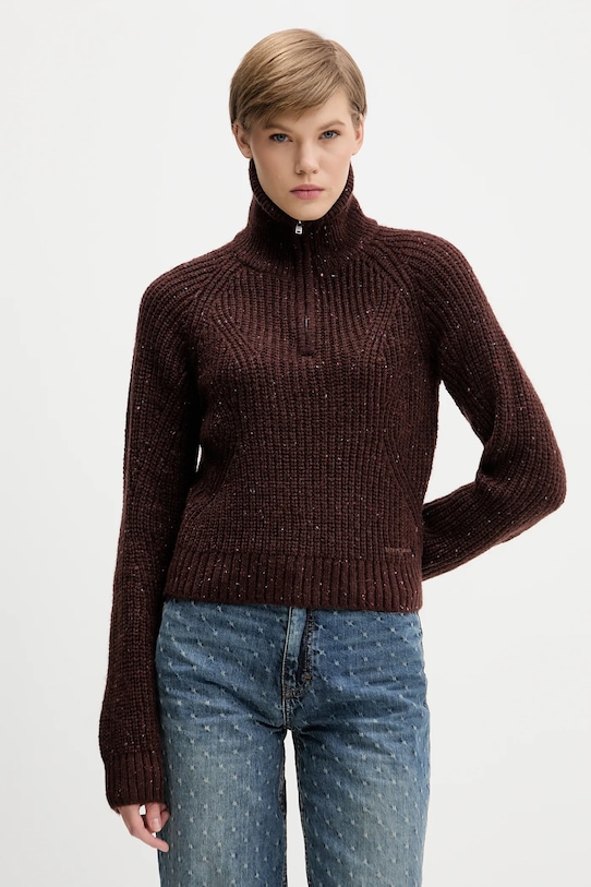 

Свитер из смесовой шерсти Tommy Jeans, коричневый