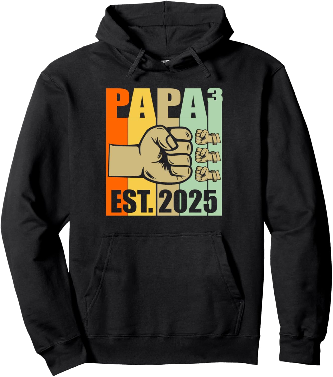 

Papa 3 est 2025 Толстовка ко Дню отца Papa & Grandpa Gift, черный