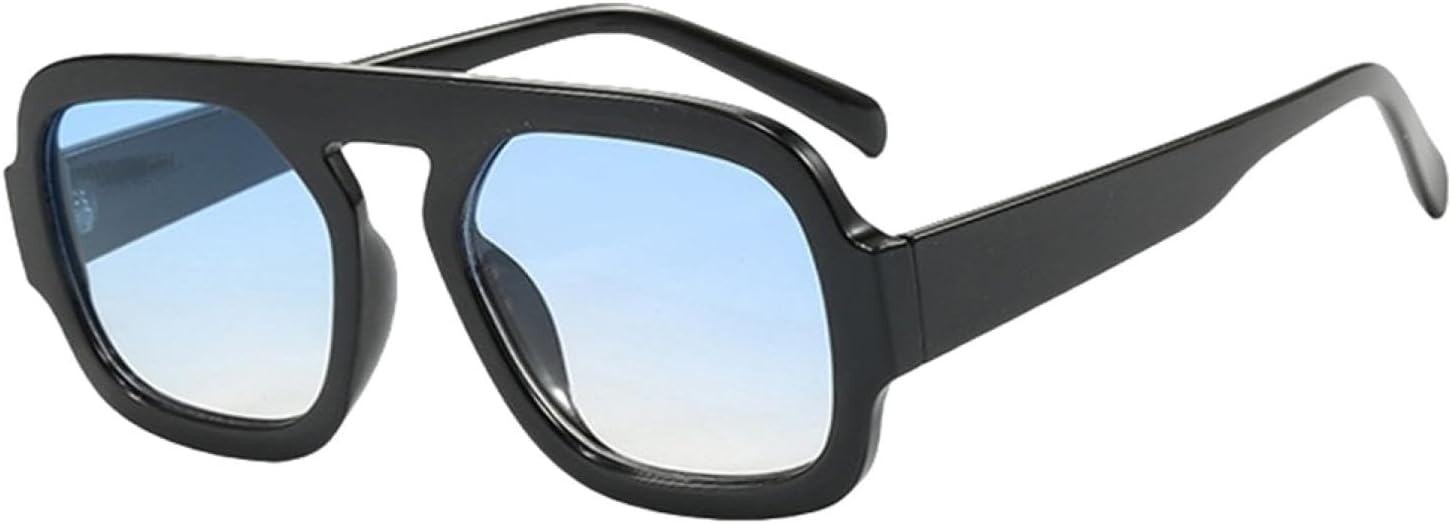 

Женские солнцезащитные очки черного и коричневого цвета в модной толстой оправе, роскошные женские очки с плоской верхней частью, защита от УФ-излучения UV400 generic, Black Blue Tea