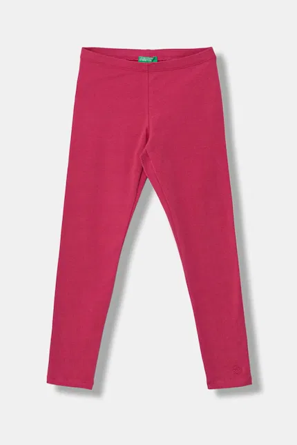 Леггинсы из хлопка с эластаном United Colors of Benetton, розовый