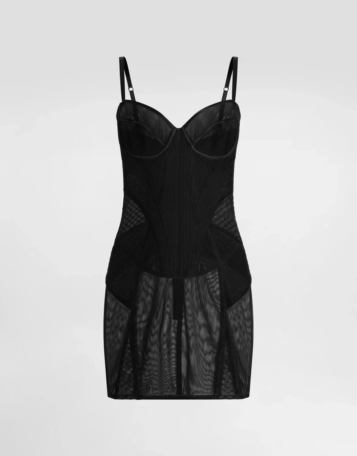 Легкое платье из эластичного тюля DOLCE & GABBANA, черный