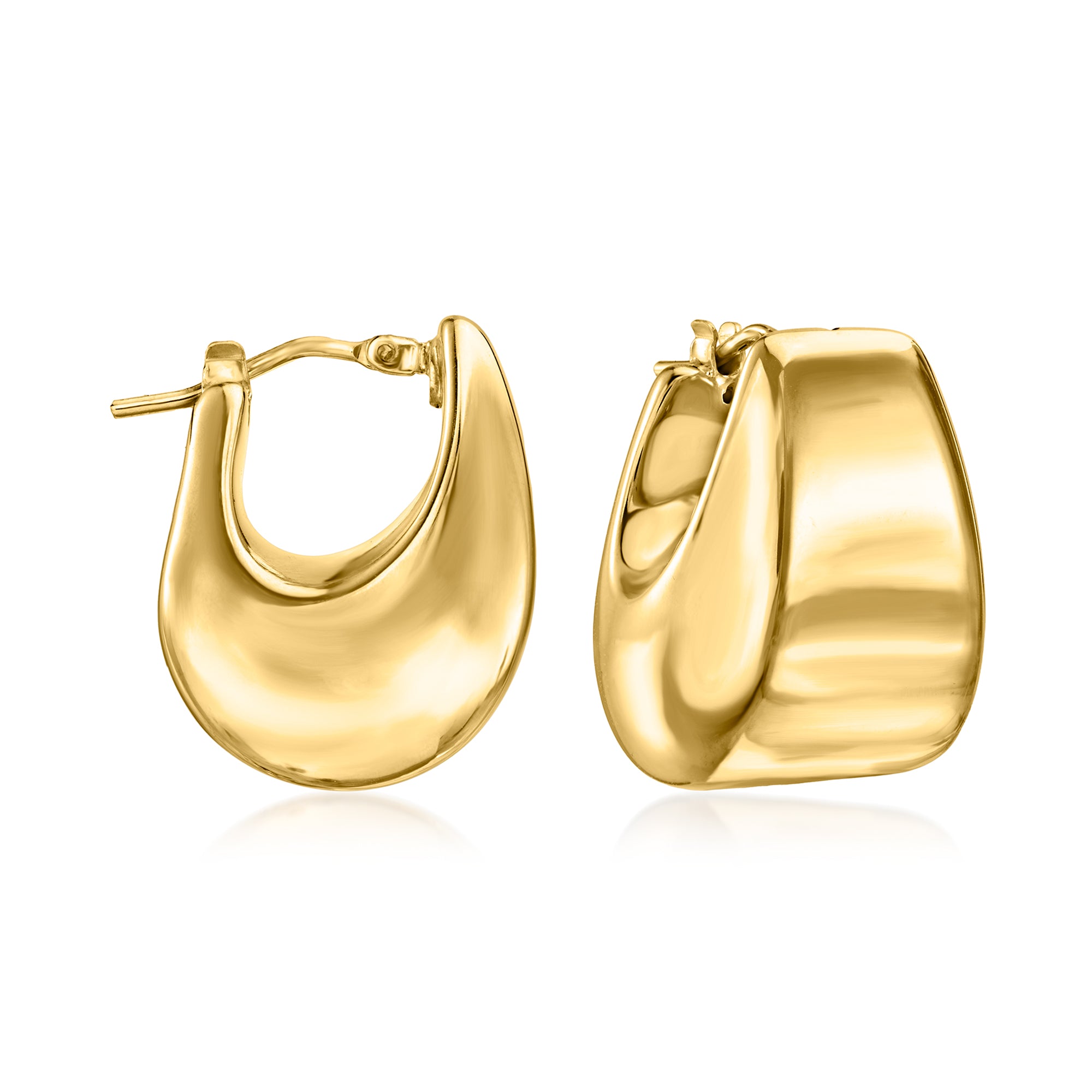 

Серьги-кольца Ross-Simons из итальянского золота 18 карат с градуированными камнями Ross-Simons, желтый