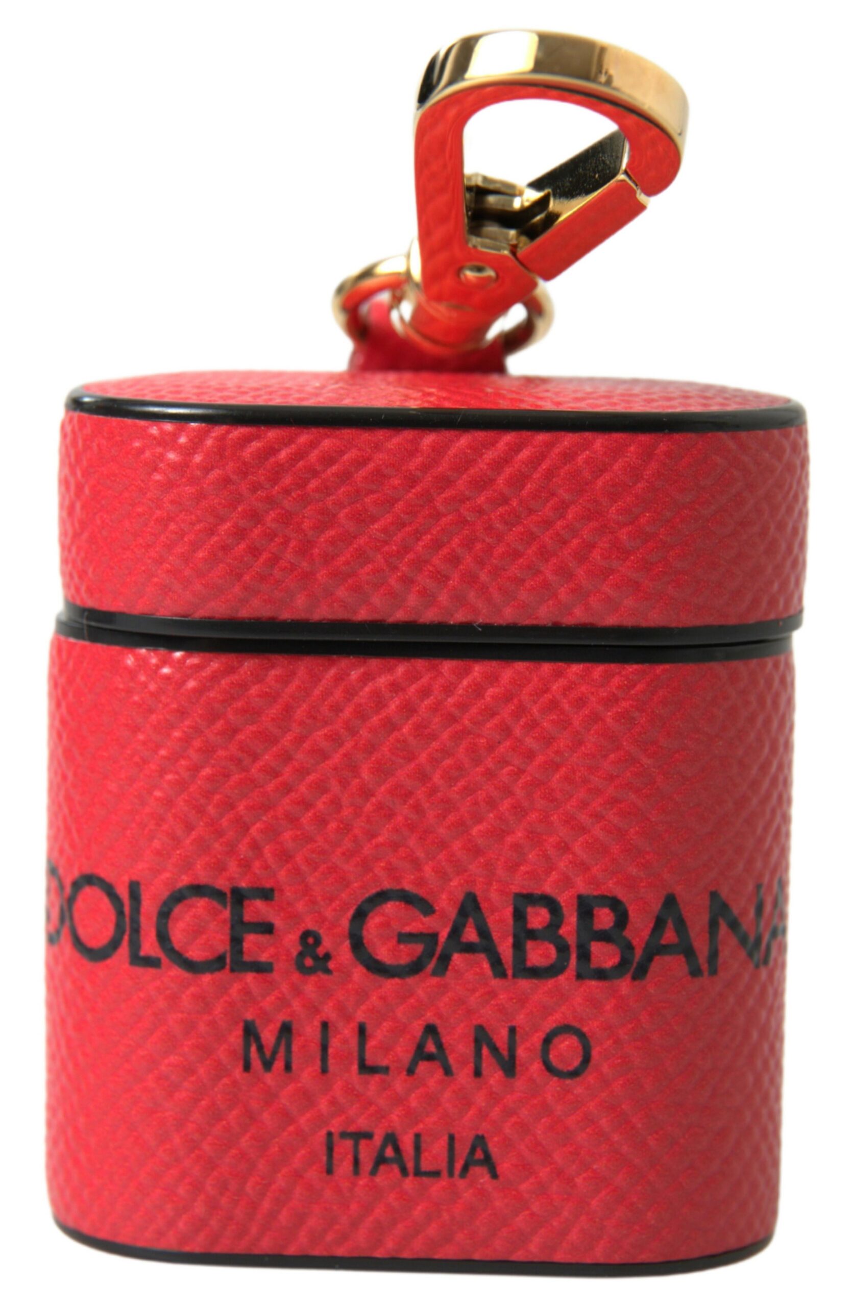 

Элегантный кожаный чехол для Airpods черного и красного цветов Dolce & Gabbana