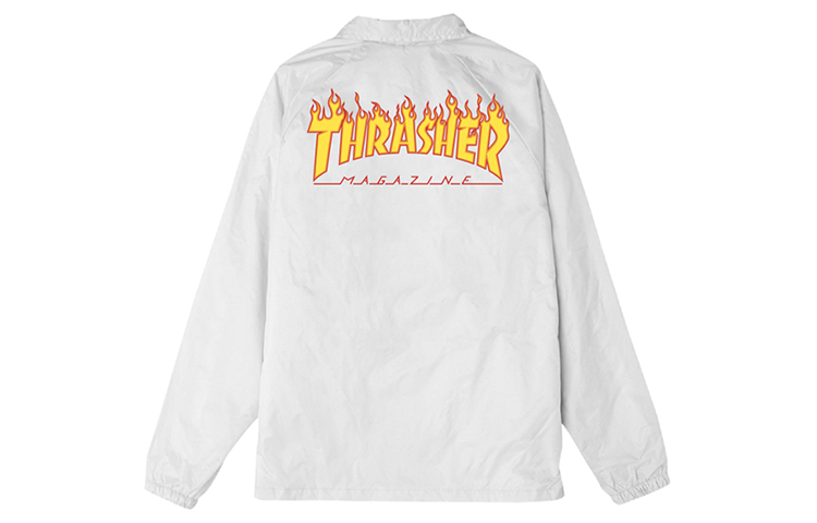 

Thrasher Куртка свободного кроя, японская версия, унисекс, белая, Белый, Thrasher Куртка свободного кроя, японская версия, унисекс, белая